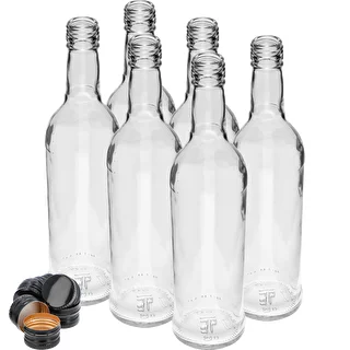 Pudel 500 ml, saleda kujuga, musta kruvikorgiga, viina jaoks, 6 tk. – photo 3