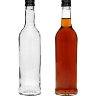 Pudel 500 ml, saleda kujuga, musta kruvikorgiga, viina jaoks, 6 tk. – photo 5