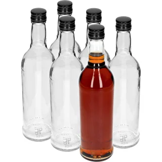 Pudel 500 ml, saleda kujuga, musta kruvikorgiga, viina jaoks, 6 tk. – photo 2