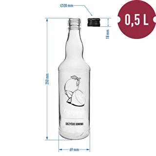 500 ml pudel keeratava korgiga, trükiga „Cytrynówka”, 1 tk – photo 4