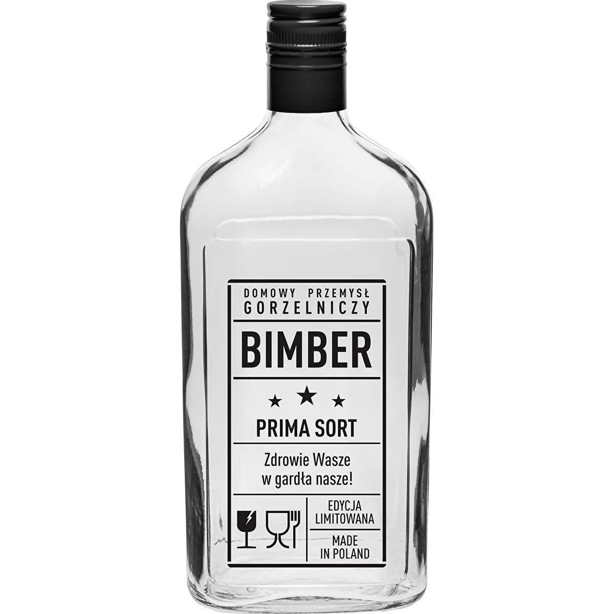 Taskupudel 500 ml keeratava korgiga, trükiga „Bimber PRL”, 1 tk.