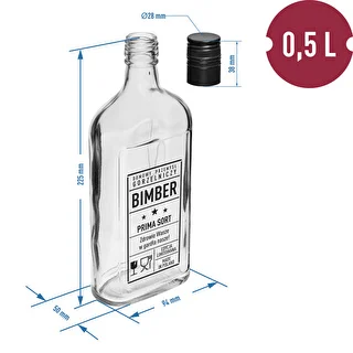 Taskupudel 500 ml keeratava korgiga, trükiga „Bimber PRL”, 1 tk. – photo 5