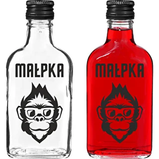 Taskuplasku klaaspudel 200 ml, kruvikorgiga, trükiga „Ahv”, 1 tk – photo 1