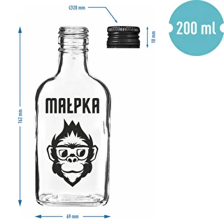 Taskuplasku klaaspudel 200 ml, kruvikorgiga, trükiga „Ahv”, 1 tk – photo 4