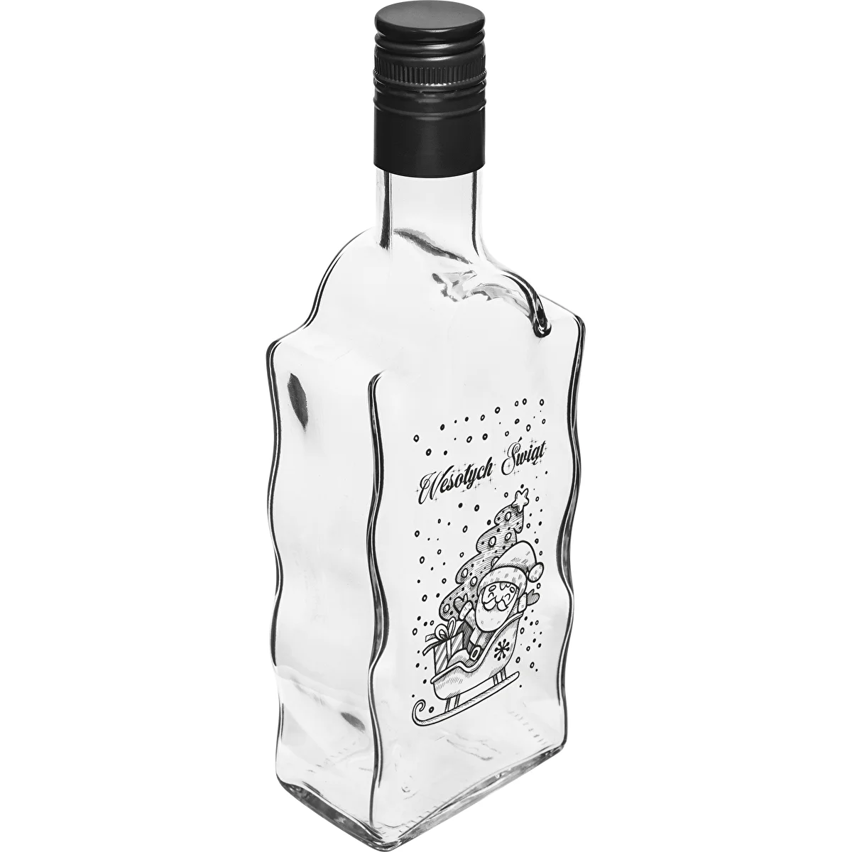 Kloostripudel 500 ml keeratava korgiga, trükiga Jõuluvana, 1 tk.