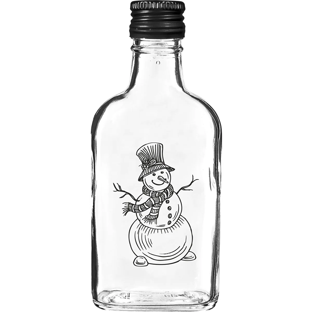 Plaskupudel 200 ml keeratava korgiga, trükiga „Lumememm”, 1 tk.