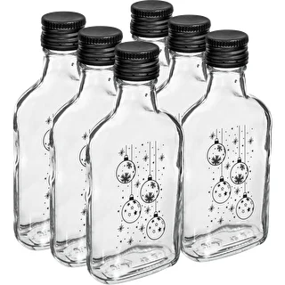 Piersiówka-tüüpi pudel 200 ml keeratava korgiga, trükiga „Jõulukuulid”, 1 tk – photo 4