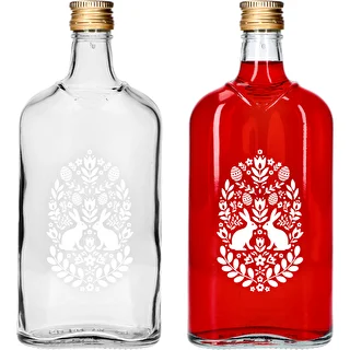 Plaskupudel 500 ml keeratava korgiga, trükis „Lihavõtted”, 1 tk