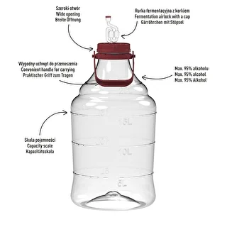 Kerge, purunemiskindel veinipalloon kandekäepidemega, 20 L – photo 4