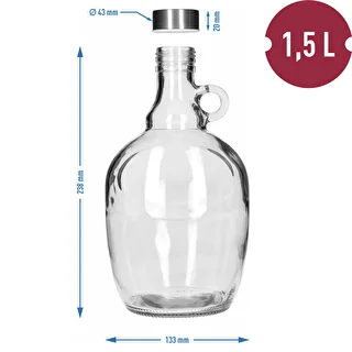 Dama damadžaan 1,5 L, metallist kruvikorgiga fi 43 mm ja käepidemega – photo 5