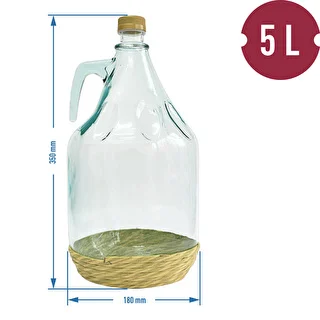 Dama damadžaan 5L punutud korviga, keeratava korgiga – photo 3