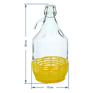 Dama klaasballoon 5 L - plastikkorv, traatsulgur – photo 2