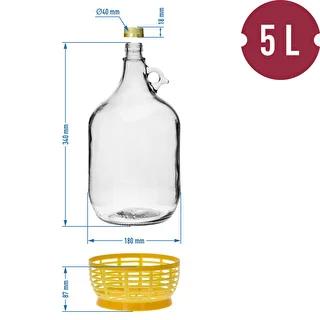 Damadžaan 5 L korgi, horisontaalse kääritusluku ja keeratava korgiga – photo 9
