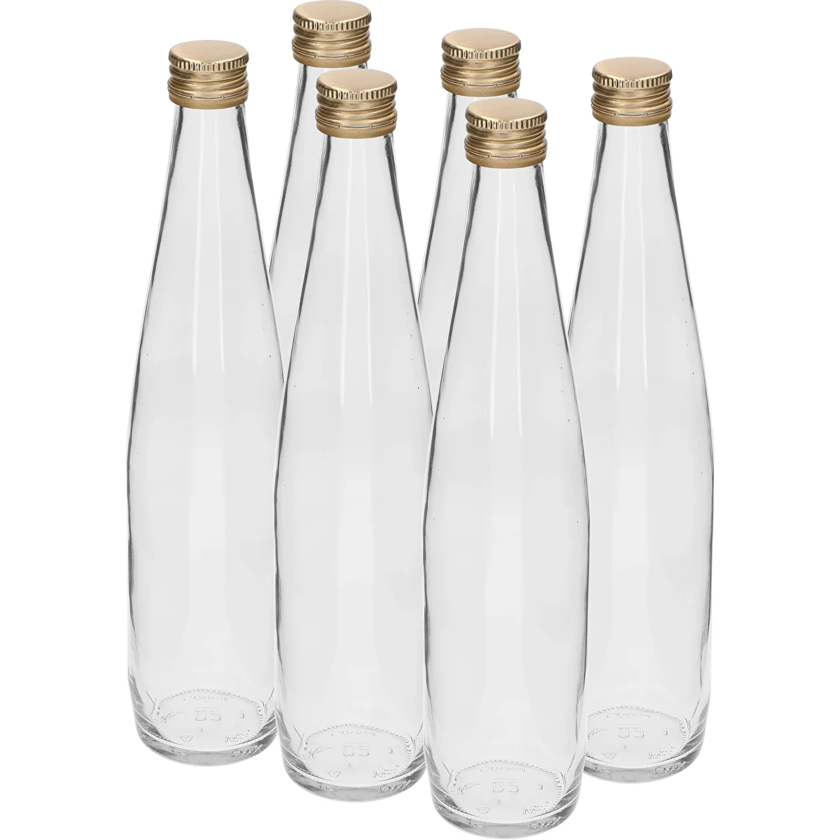 Klubipudel 500 ml kuldse keeratava korgiga, komplektis 6 tk.
