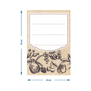 Iseliimuvad etiketid 60 × 90 mm pudelitele ja purkidele, puuviljade visand - 20 tk – photo 4