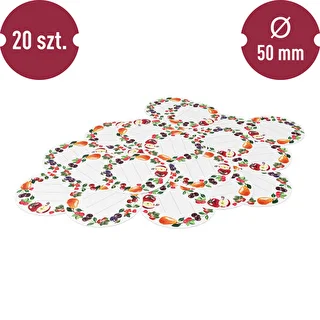 Ümmargused etiketid fi 50 mm kaantele/purkidele - 20 tk – photo 3