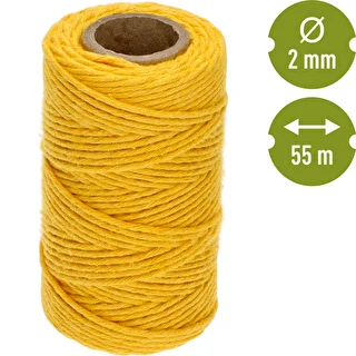 Kollane puuvillane nöör 2 mm/55 m/100 g – photo 4