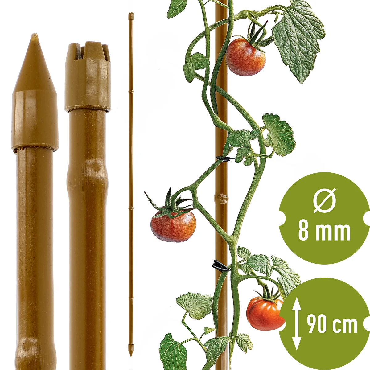 Bambusekujuline kaetud terasest tugikepp, 90 cm x 8 mm