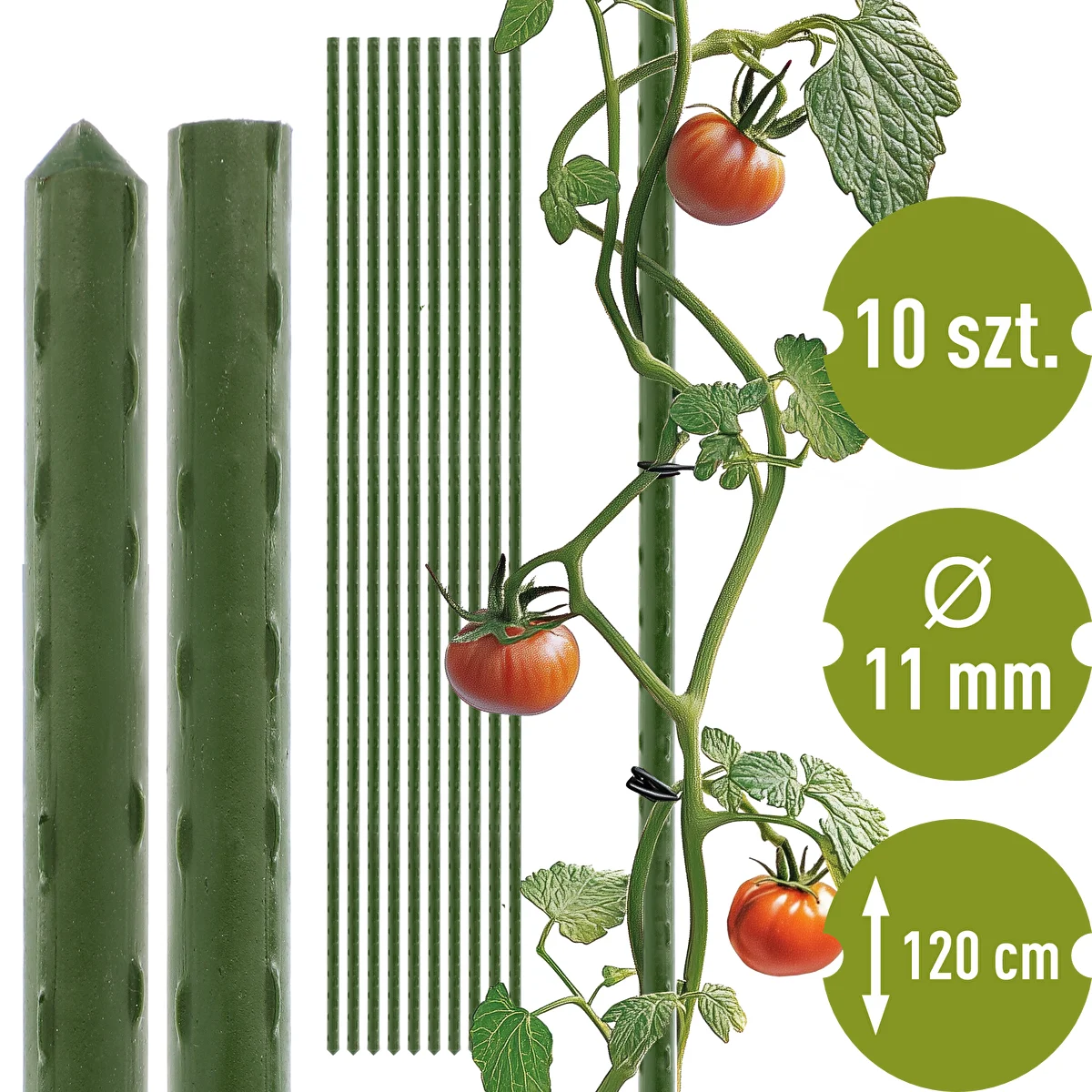 Bioogród aiatugikepid – kaetud terasest, 1,2 m, Ø 11 mm, 10 tk