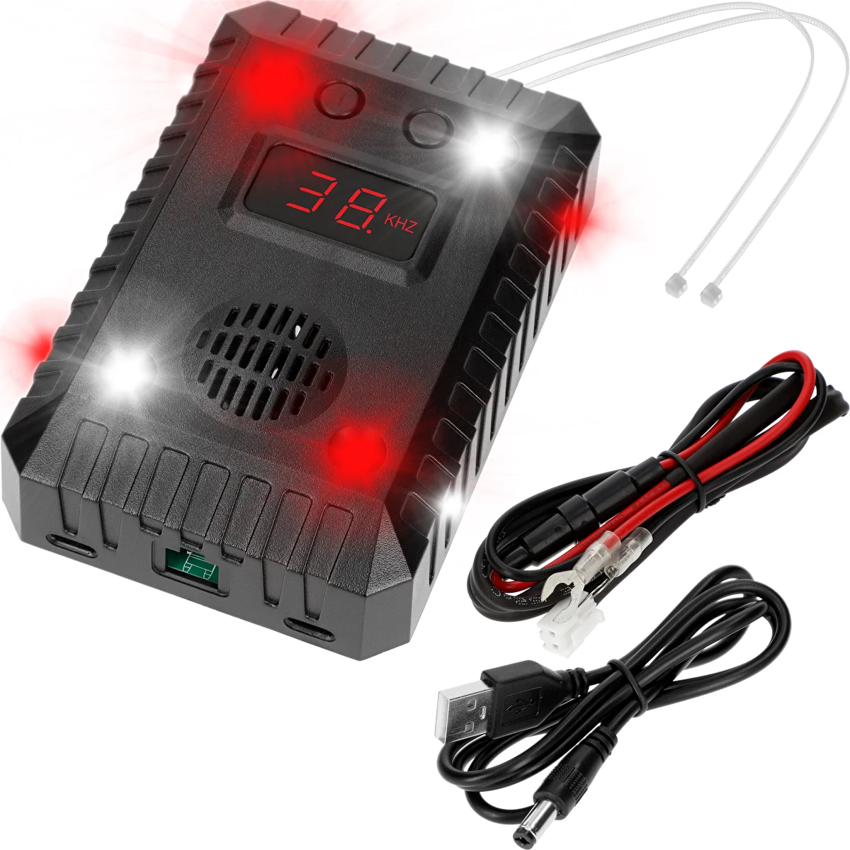 Nugiste ja näriliste peletaja autode ja siseruumide jaoks (ultraheli + LED)
