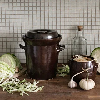 Kivikeraamika - 15 l hapenduspott veetihendiga ja kaanega – photo 2