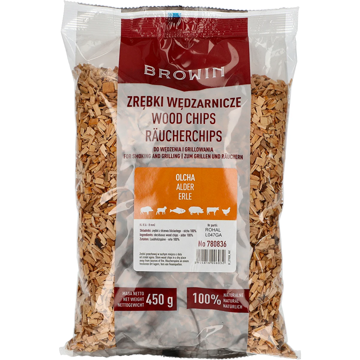 Suitsutus- ja grillimislaastud, lepp, 450 g, kl. 8