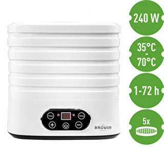 Seente, puuviljade, köögiviljade ja ürtide kuivati, reguleeritava temperatuuriga, 240 W, valge – photo 9