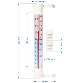 Välistermomeeter läbipaistva skaalaga (-70°C kuni +50°C) 23cm mix – photo 2