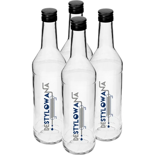 0,5 l pudel keeratava korgi ja trükiga "Destylowana" - 4 tk. - 2