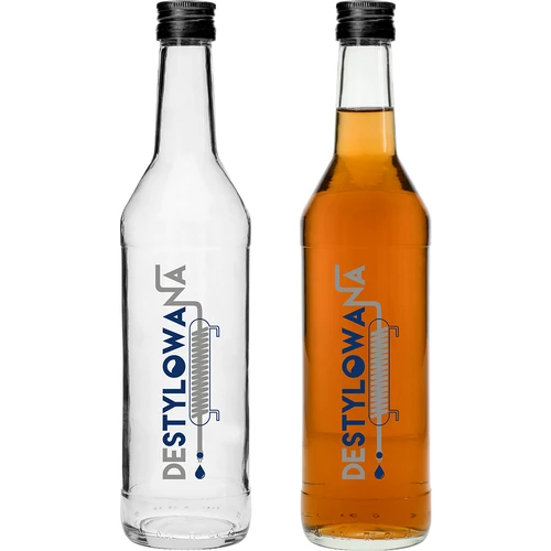 0,5 l pudel keeratava korgi ja trükiga "Destylowana" - 4 tk. - 3