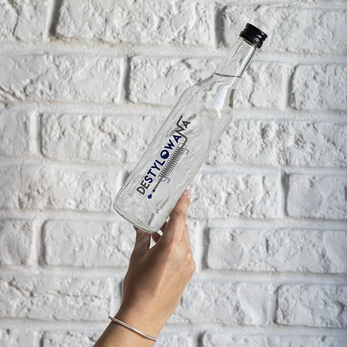 0,5 l pudel keeratava korgi ja trükiga "Destylowana" - 4 tk. - 8
