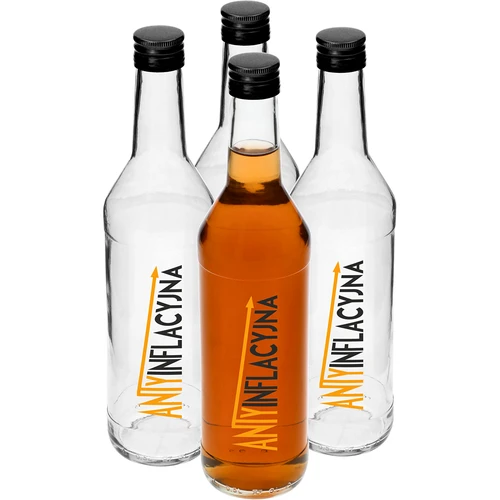 0,5 l pudel keeratava korgi ja trükiga "Inflatsioonivastane" - 4 tk.