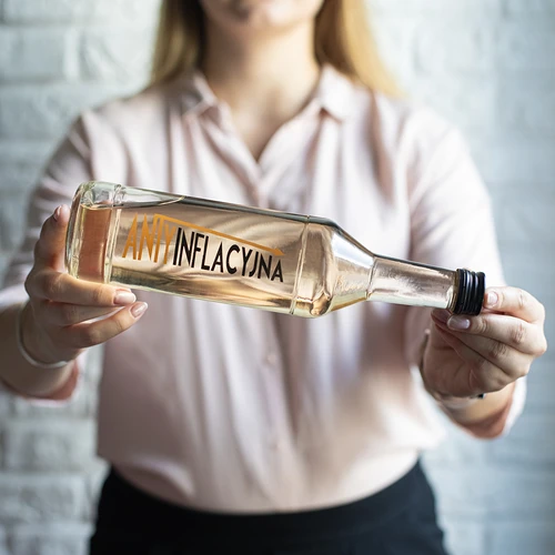 0,5 l pudel keeratava korgi ja trükiga "Inflatsioonivastane" - 4 tk. - 8