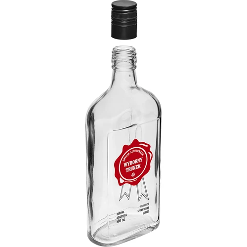 500 ml pudel keeratava korgiga, trükiga „Wyborny Trunek”, 1 tk - 3