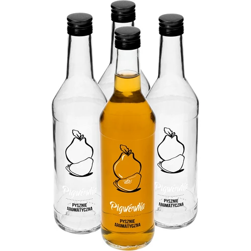 0,5 l pudel kruvikorgiga ja trükiga 'Pigwówka' - 4 tk