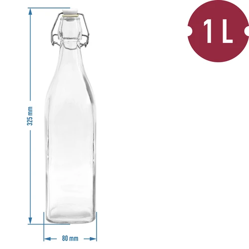 1 l pudel hermeetilise klambrikorgiga – ruudukujuline - 2