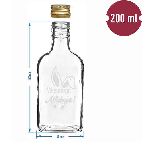 200 ml kruvikorgiga pudel, trükk JÄNESEKÕRVAD 6 tk - 6