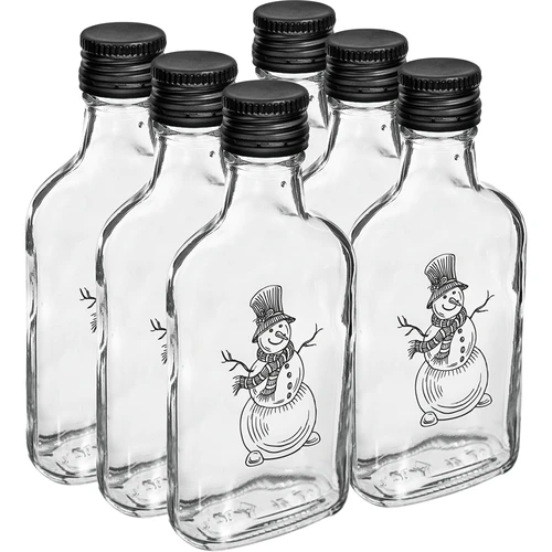 Plaskupudel 200 ml keeratava korgiga, trükiga „Lumememm”, 1 tk. - 4