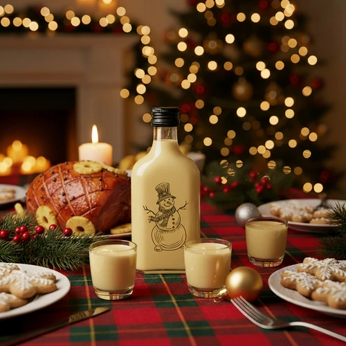 Plaskupudel 200 ml keeratava korgiga, trükiga „Lumememm”, 1 tk. - 6