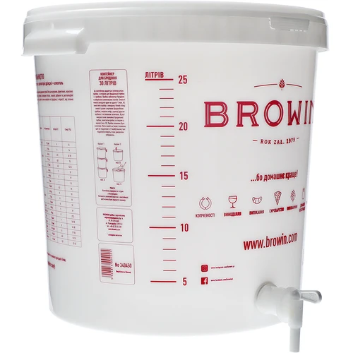 30 L kääritusnõu kaane, kraani ja käärlukuga UA - 5