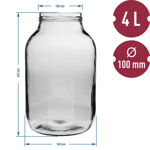 4 l purk musta kaanega, Ø 100 - 6