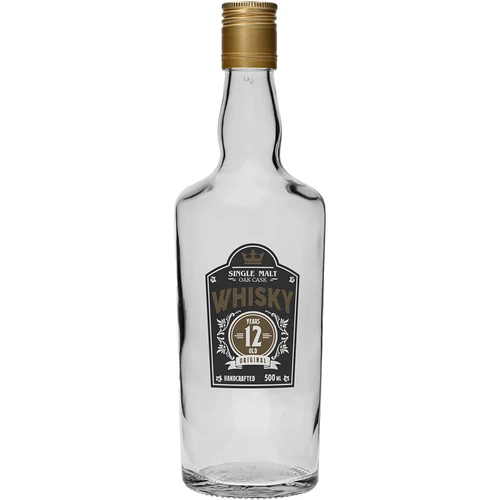 500 ml pudel keeratava korgi ja 2-värvilise Whisky-trükiga - 4 tk - 3