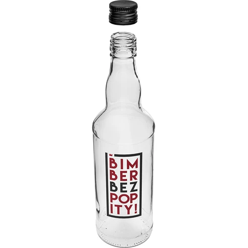 500 ml pudel keerkorgiga ja kahevärvilise trükiga Bimber Bez Popity - 4 tk - 4