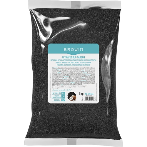 Activated Duo Carbon – kivisöe (mineraalne) ja kookospähkli aktiivsöe segu, 1 kg, kuni 60 L