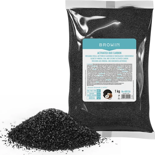 Activated Duo Carbon – kivisöe (mineraalne) ja kookospähkli aktiivsöe segu, 1 kg, kuni 60 L - 2
