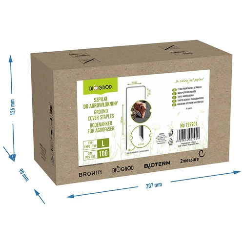 Agrotekstiili kinnitusvaiad, terasest L-tüüpi - 100 tk. - 8