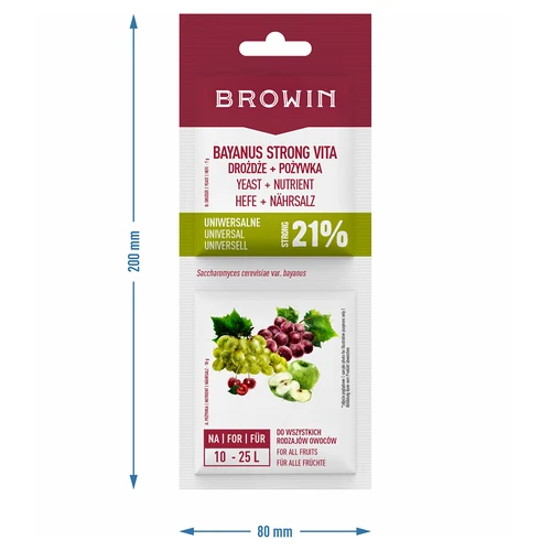 Bayanus-pärm + pärmi toiteaine - Universaalne - 21%, 17 g - 3