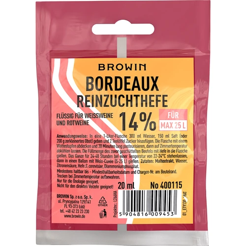 Bordeaux veinipärm, 20 ml DE/EN