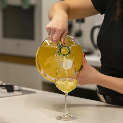 Dama klaasballoon 5 L - plastikkorv, traatsulgur - 3