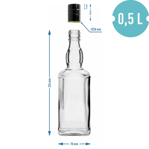 Daniels pudel 500 ml keeratava korgiga, 1 tk. - 6